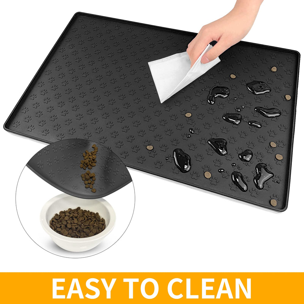 Ptlom silicone pet placemat black color complements home decor