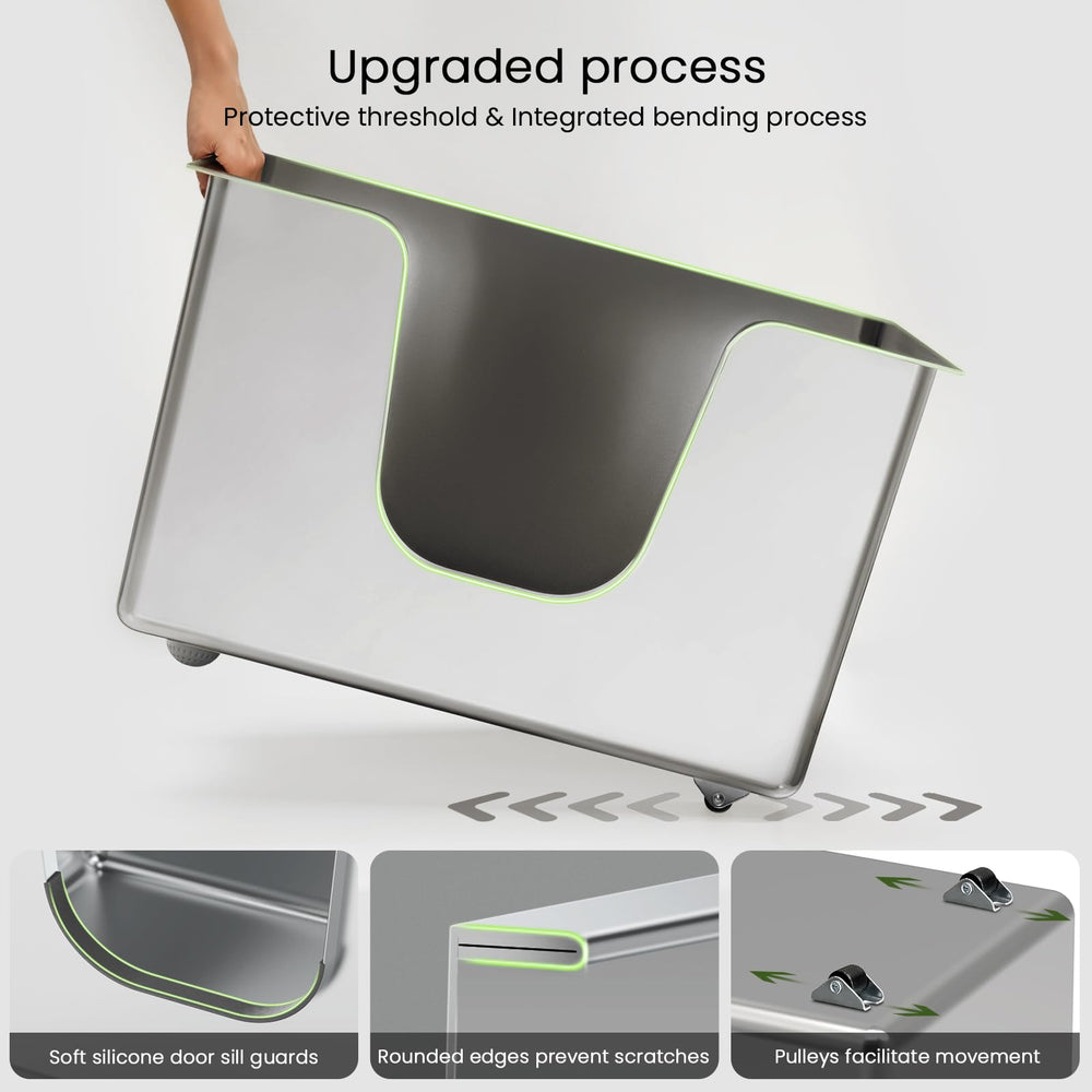 Ptlom anti-slip pads keep the box stable on slick floors.