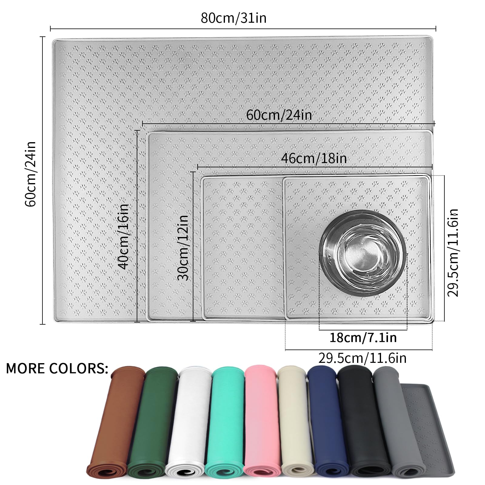 Ptlom waterproof pet mat keeps spills off floors while pets eat