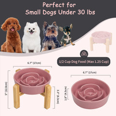 PTOBER ceramic maze bowl pink engaging for dogs with mealtime challenges