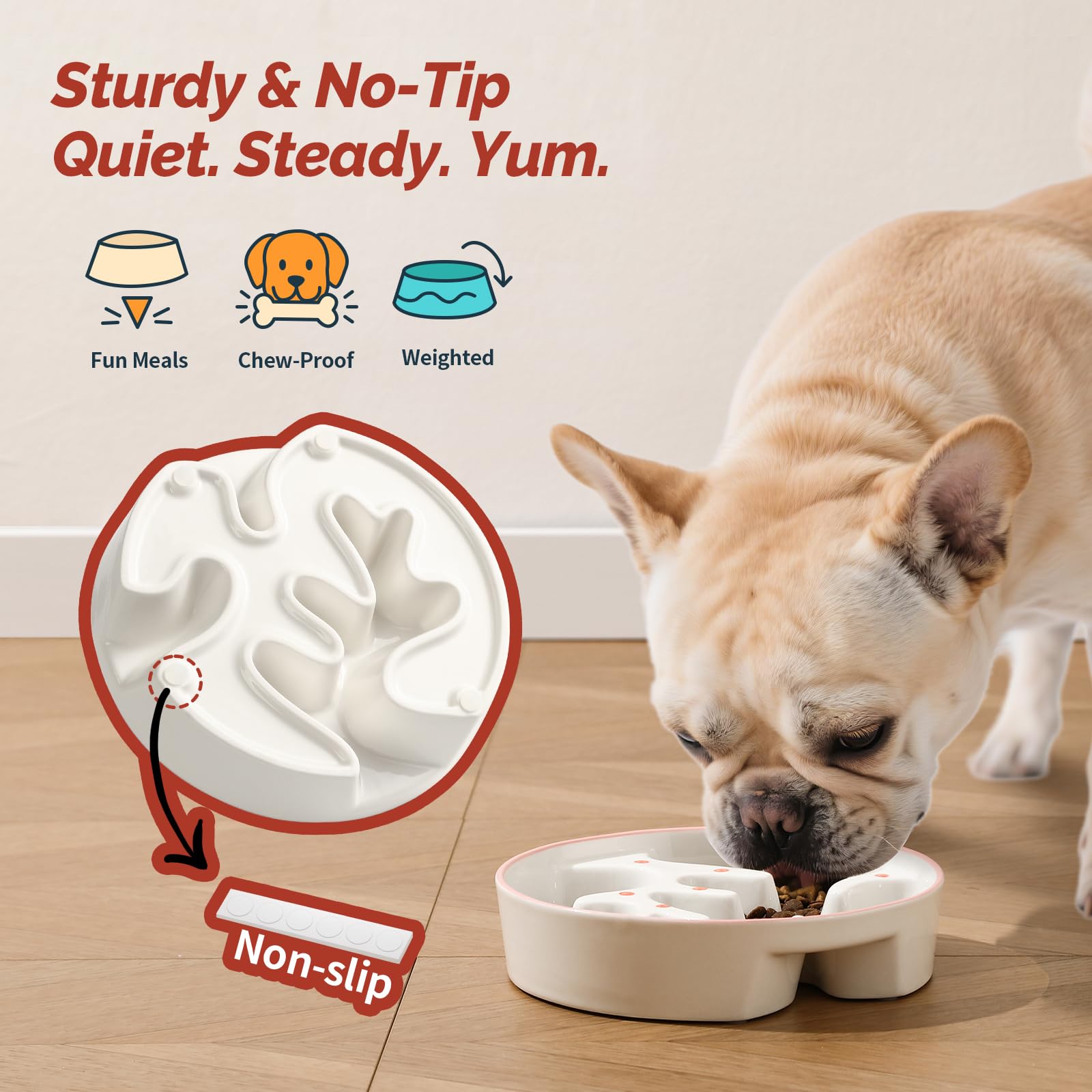 PTOBER Cherry edge detail emphasizes food-grade ceramic and safe, easy-to-clean surfaces