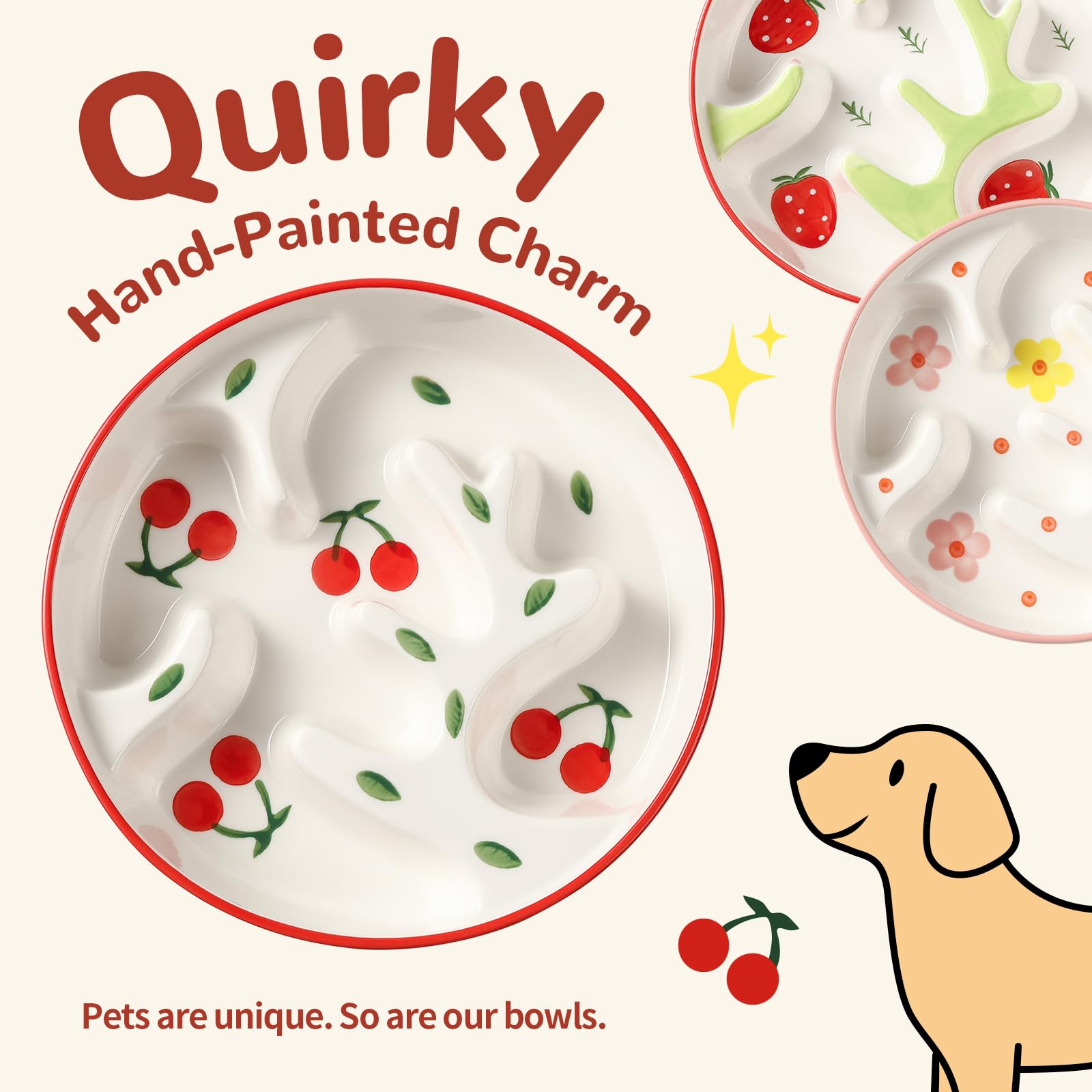 PTOBER Cherry bowl in-use image demonstrates portion control and slower eating benefits