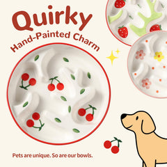 PTOBER Cherry bowl in-use image demonstrates portion control and slower eating benefits