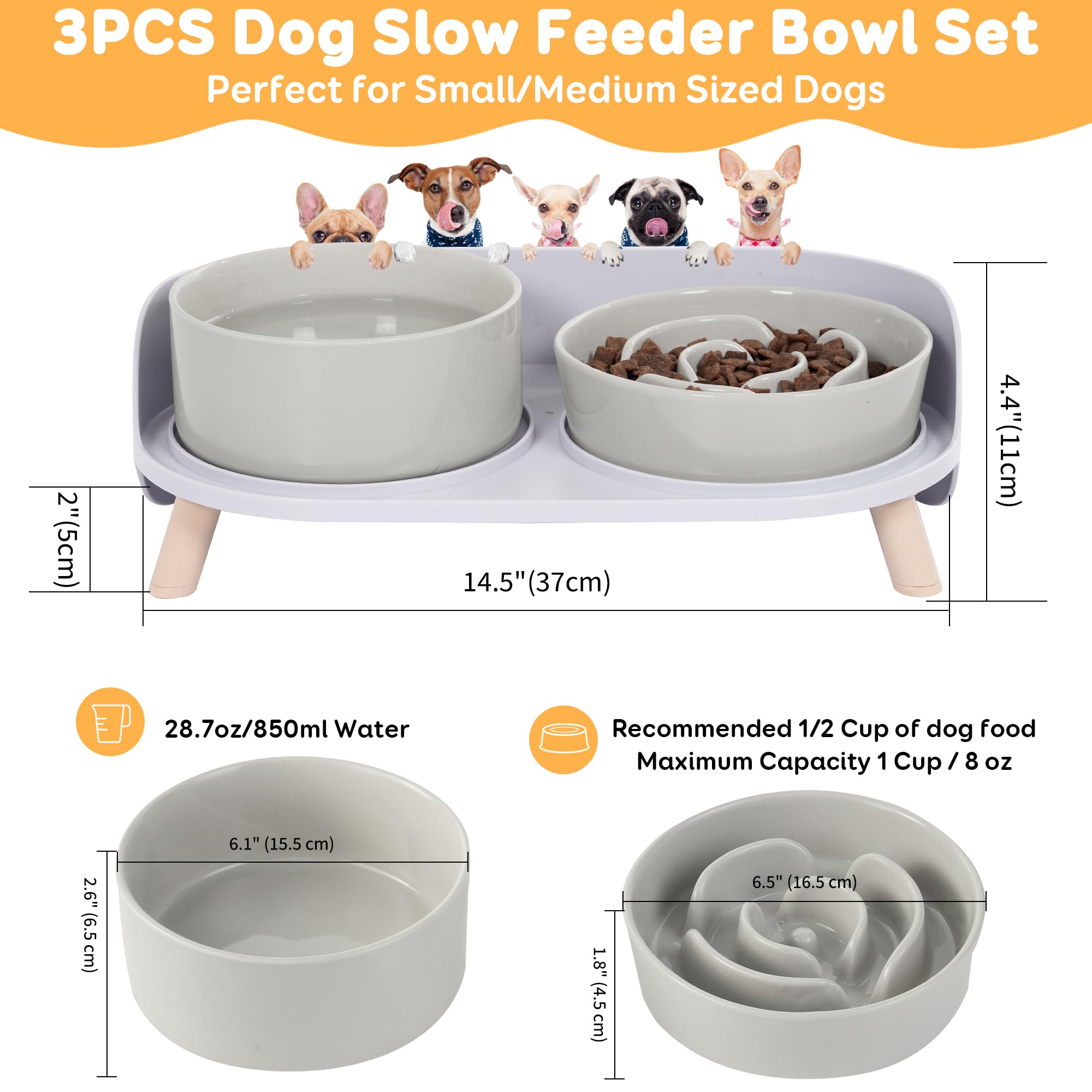 PTOBER dog bowl stand raised height promotes comfortable feeding posture.