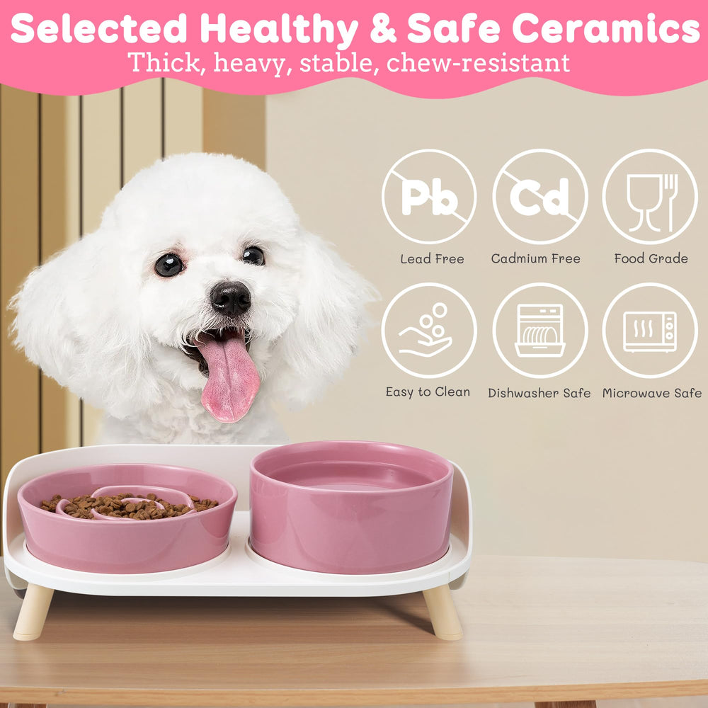 PTOBER non-slip stand keeps bowls in place during meals.