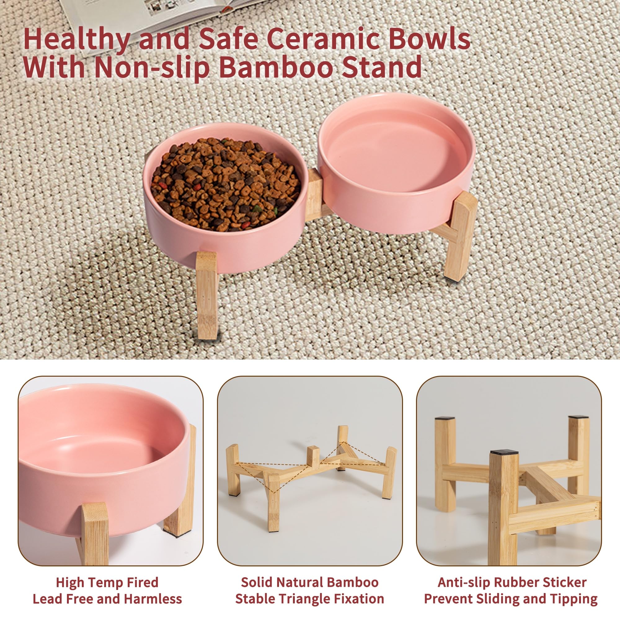 PTOBER small 16oz ceramic bowl ideal for cats and puppies.
