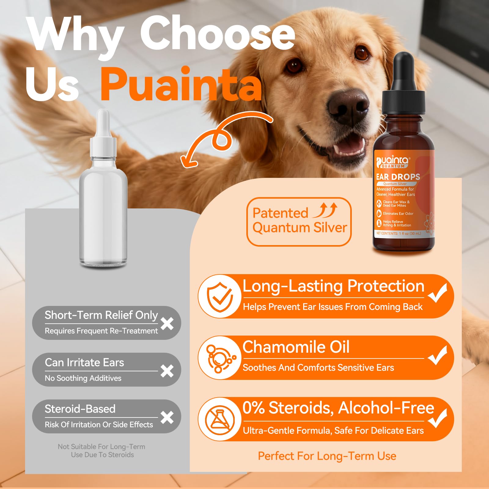 puainta dog ear care close-up demonstrates hygienic, easy cleaning in practice.