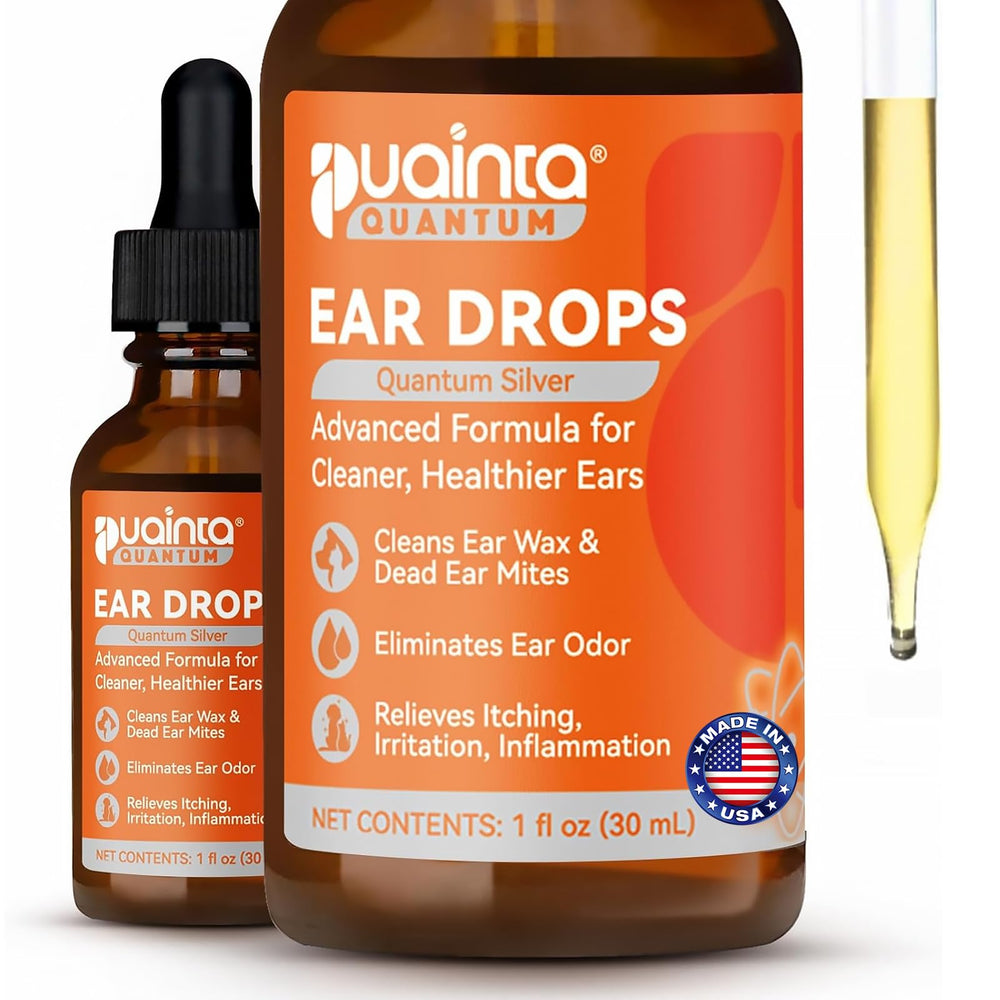 PUAINTA dog ear cleaner bottle showing easy application and gentle cleansing