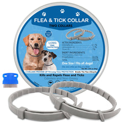 PUBAMALL flea-collar-dogs-pack-2: two collars offering 12-month protection for dogs.