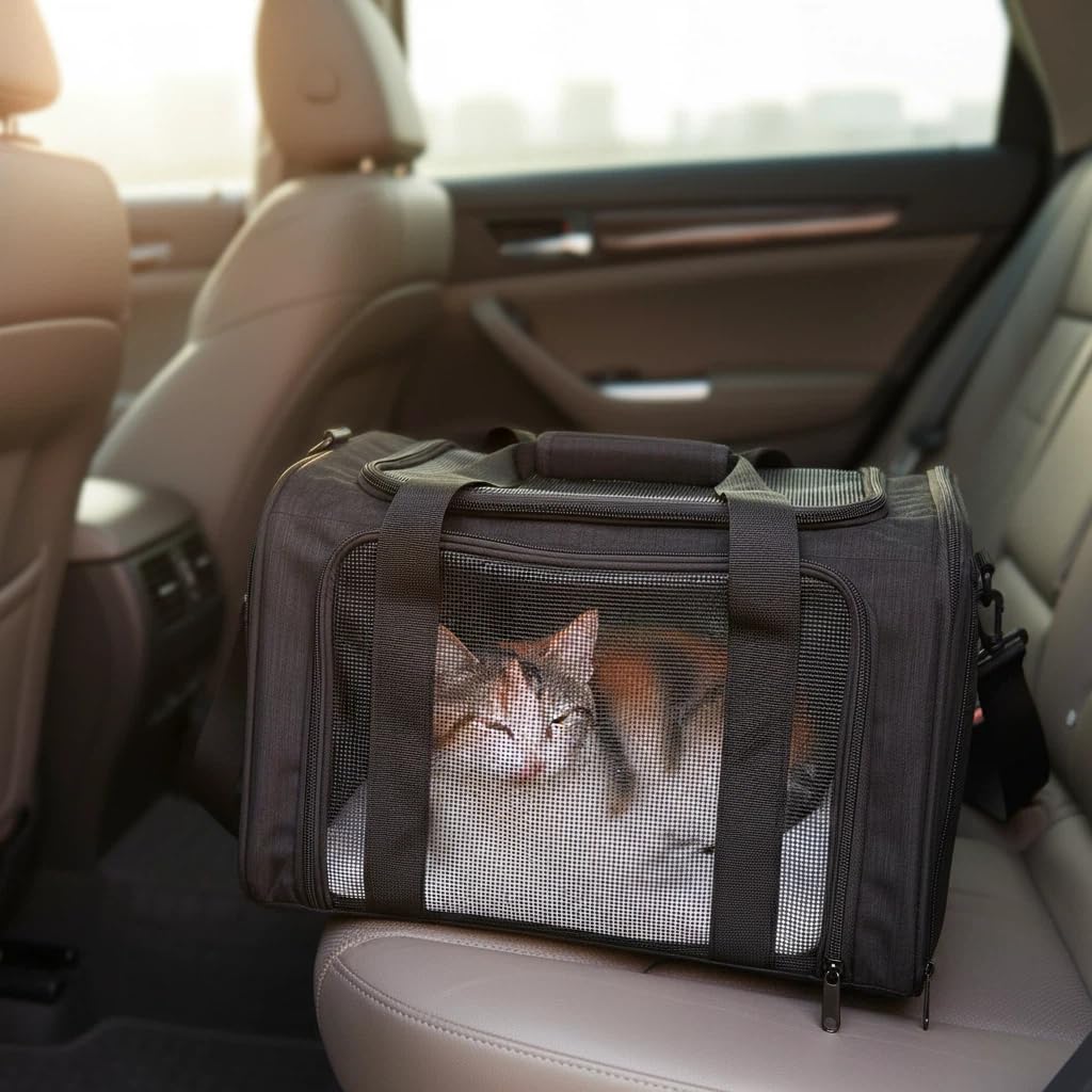 Pucewmy dog carrier durable fabric highlights long-lasting use and weather resistance.