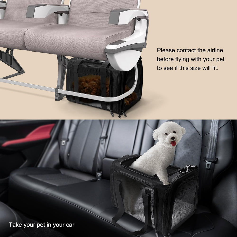 Pucewmy dog carrier safety zipper prevents pet escapes during transit.