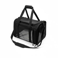 Pucewmy dog carrier ventilated mesh provides airflow and easy pet visibility during journeys.