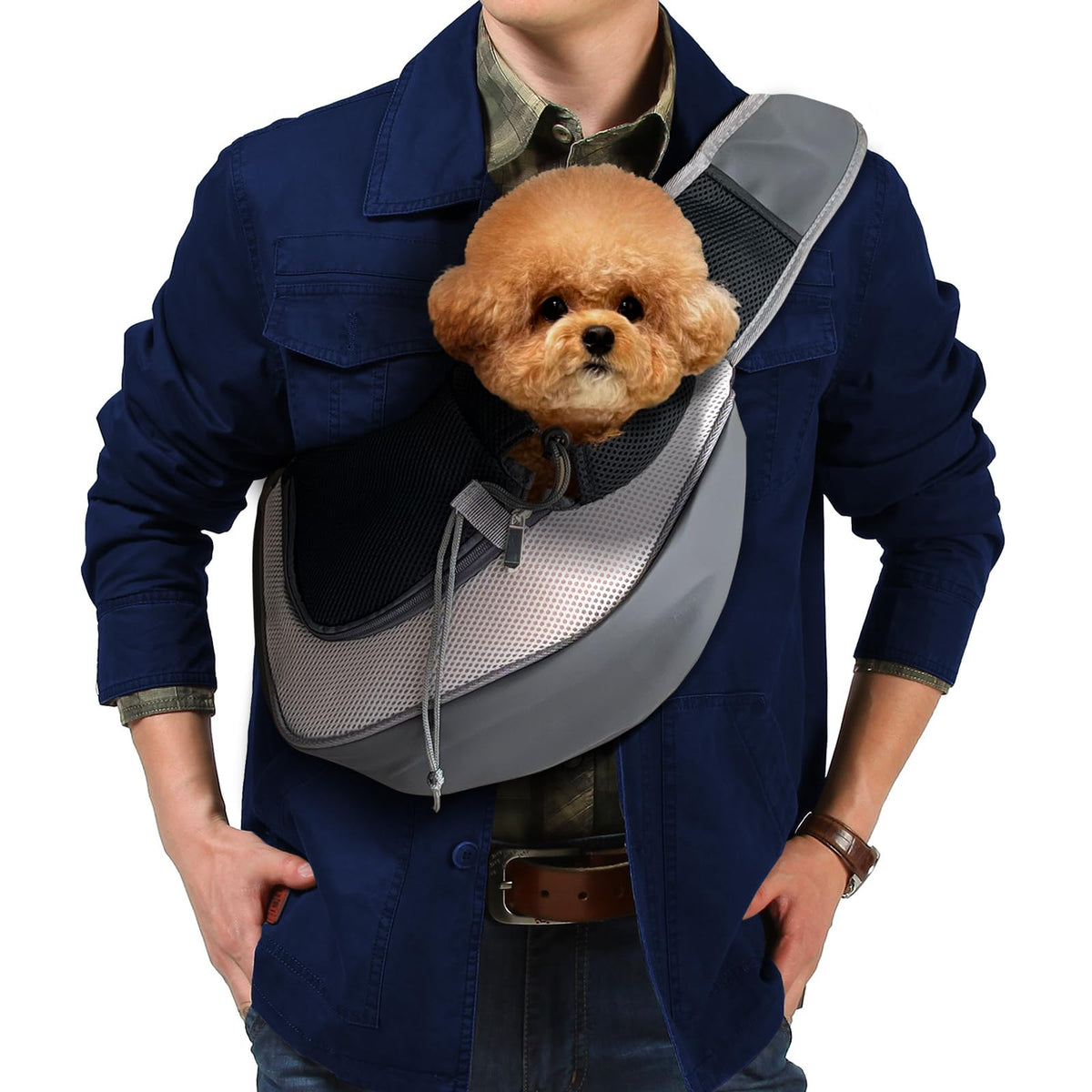 PUCEWMY dog sling carrier outer view for comfortable outdoor travel.