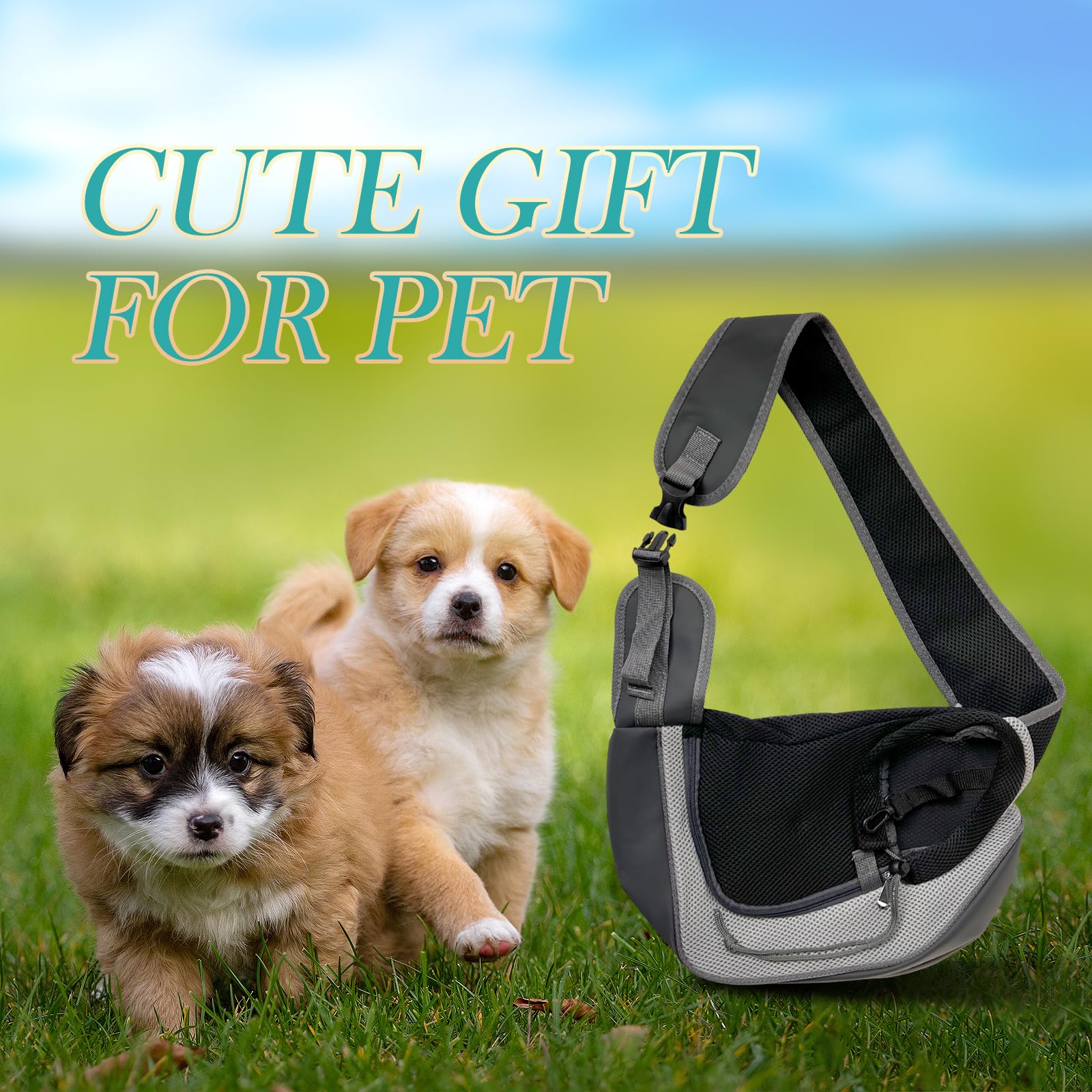 PUCEWMY dog sling carrier size chart image to help pick the right fit.