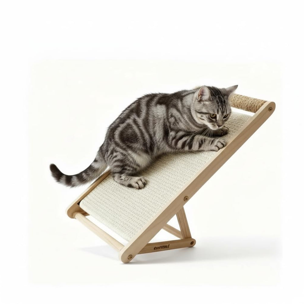 Pudigloy 22-inch cat scratching ramp with stable base for indoor use.