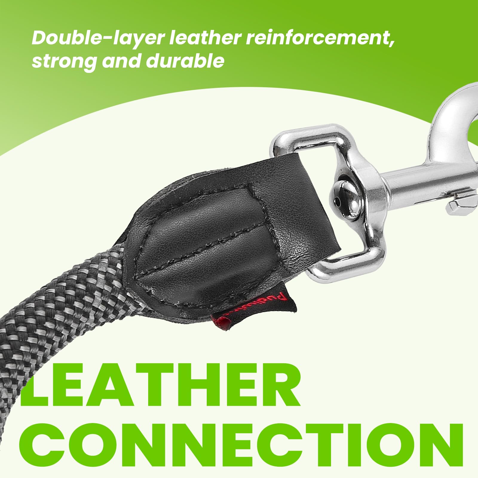 Pudiwind night-reflective stitching on leash for low-light visibility