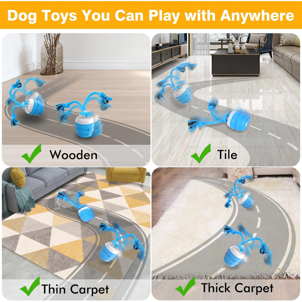 PUHOHUN durable-shell dog ball blue showcases rugged build for longer-lasting fun.