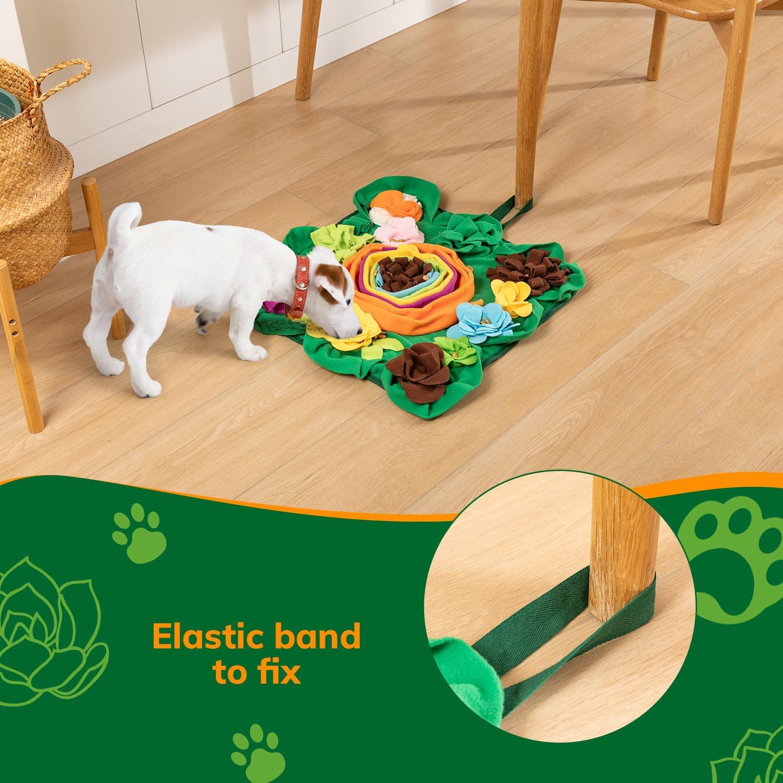 PUHOHUN Snuffle Mat playtime scene showing joyful canine learning and energy burn.