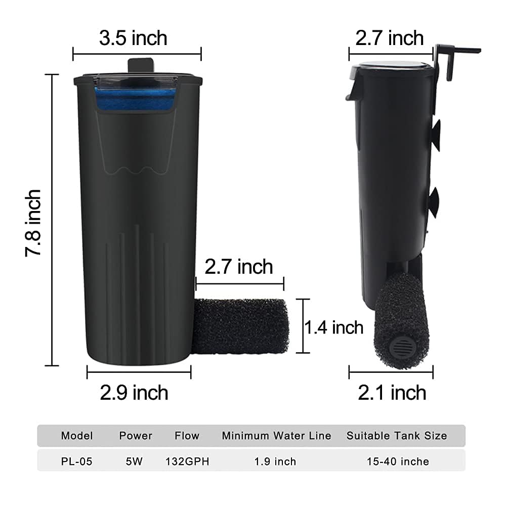 PULACO large debris-blocking filter plate helps keep water clearer.