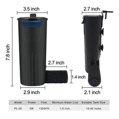 PULACO large debris-blocking filter plate helps keep water clearer.