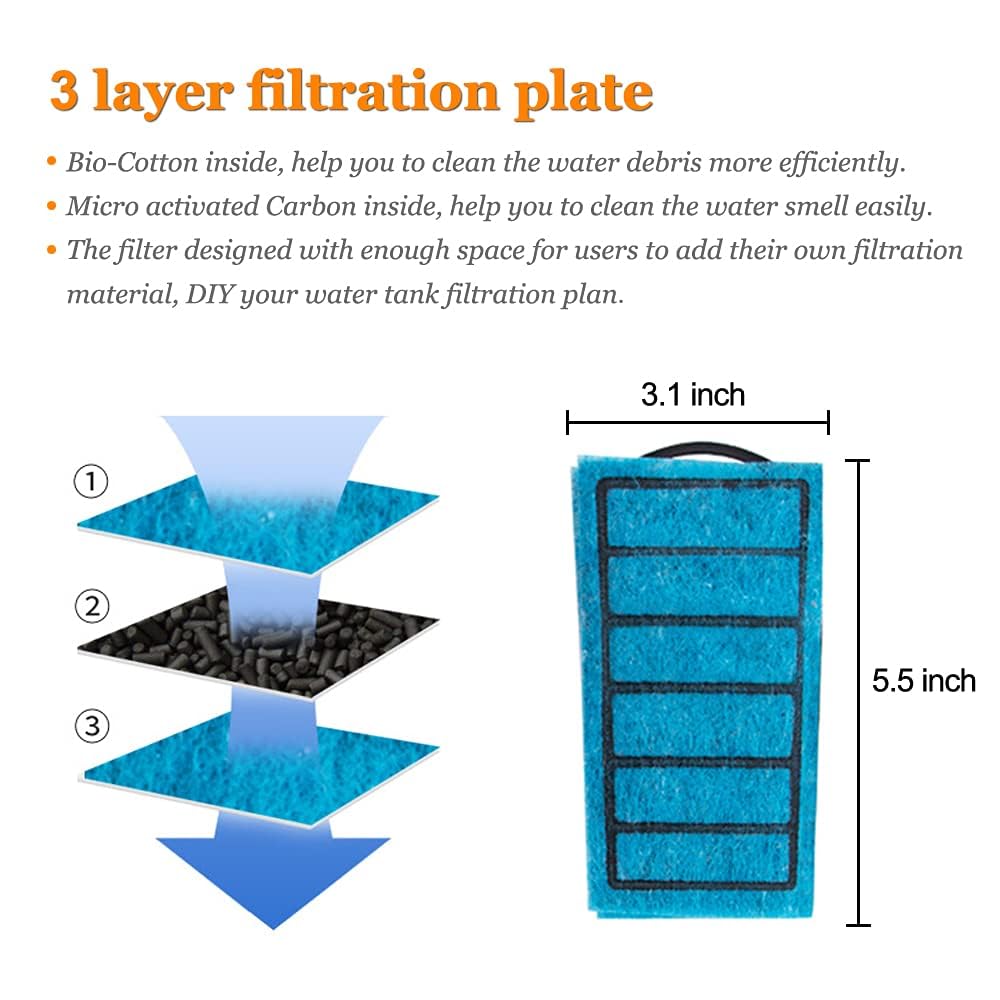 PULACO filter with quiet 5W pump delivering steady, low-noise flow.