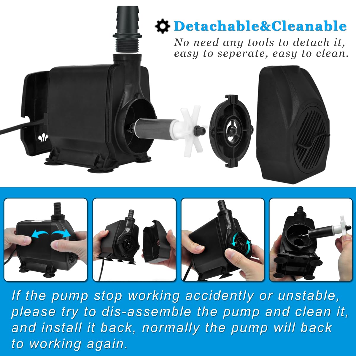 Pulaco pump durable motor delivering reliable water circulation in ponds and tanks