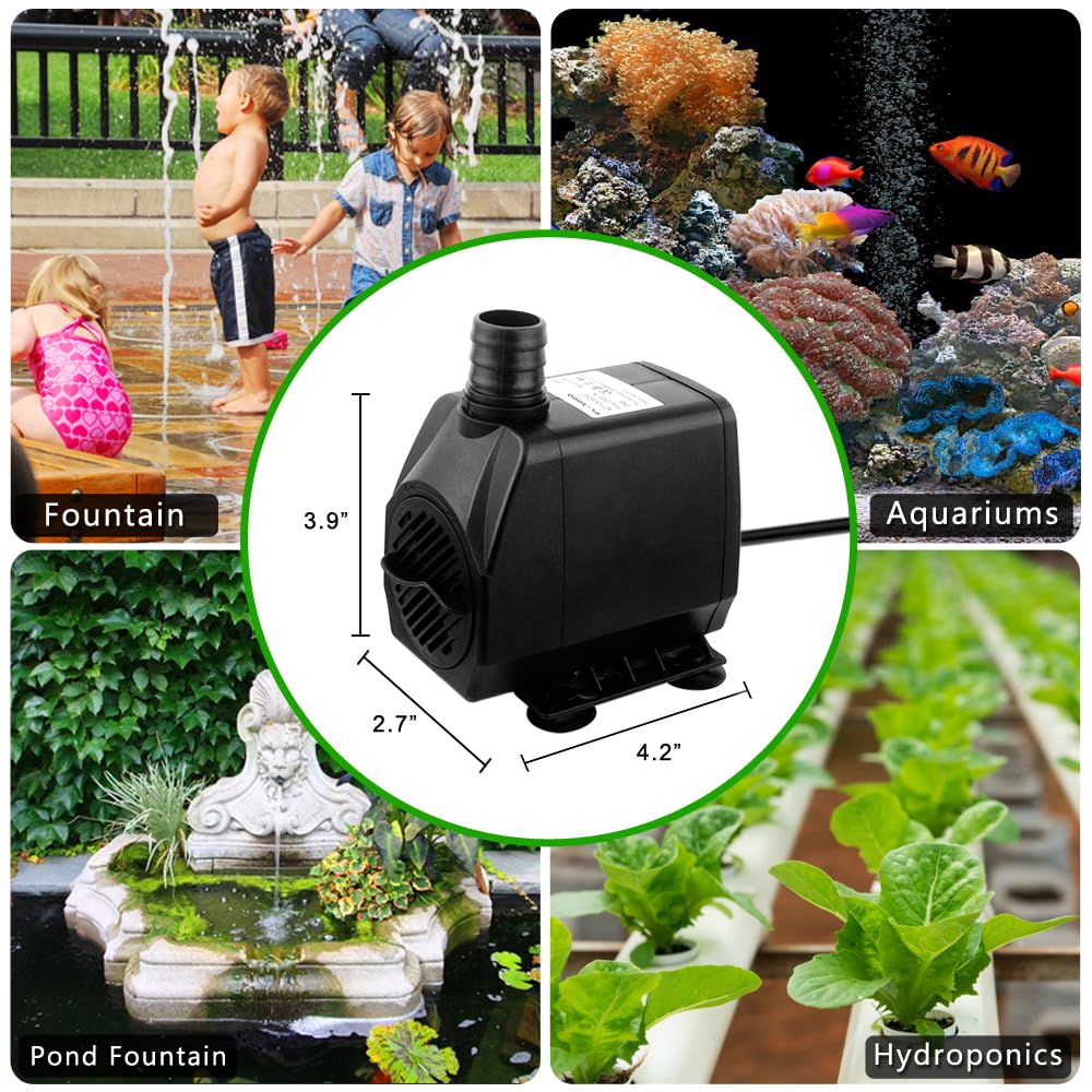 Pulaco pump four-nozzle head enabling varied spray patterns for aquariums