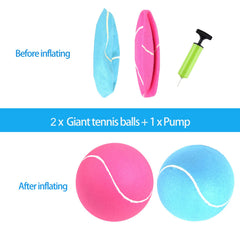 PULEEBO giant tennis ball blue for dogs, great for chasing and bonding.