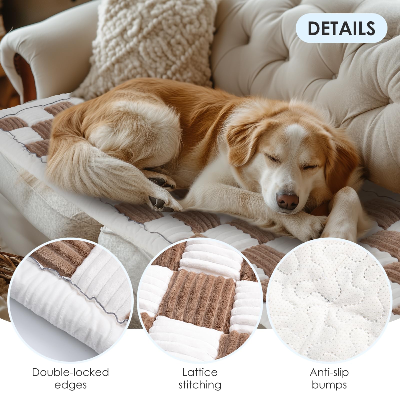 PulseFay dog couch cover soft edges demonstrates cozy finish and pet-friendly design