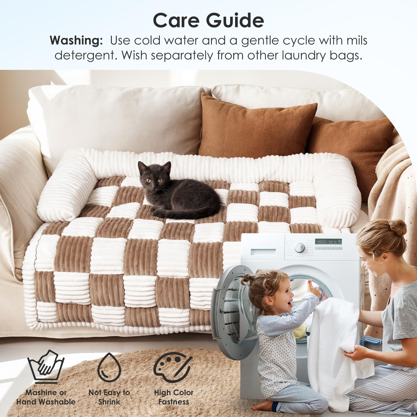PulseFay pet couch cover in use on sofa adds durable, stylish protection.