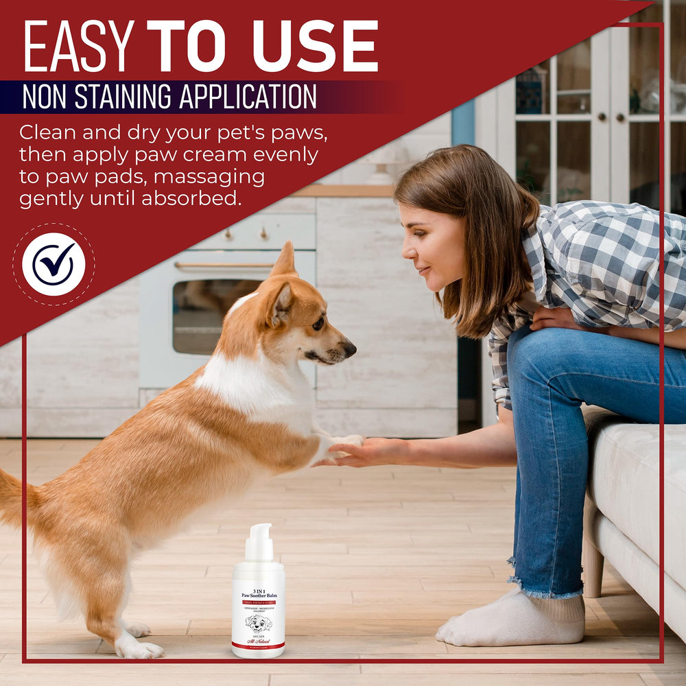 PUMBLER balm shown as vet-recommended paw care routine reference.