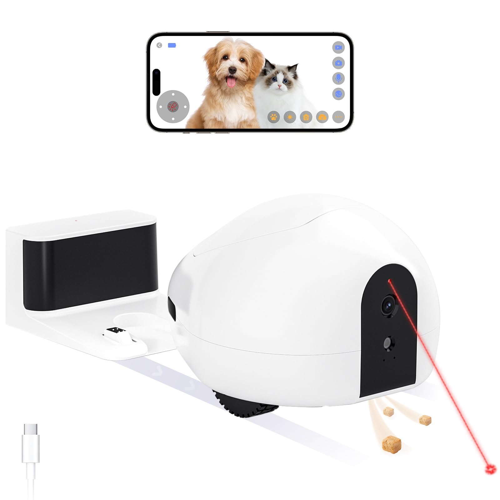 Pumpkii cat camera dock charging keeps power ready for continuous monitoring