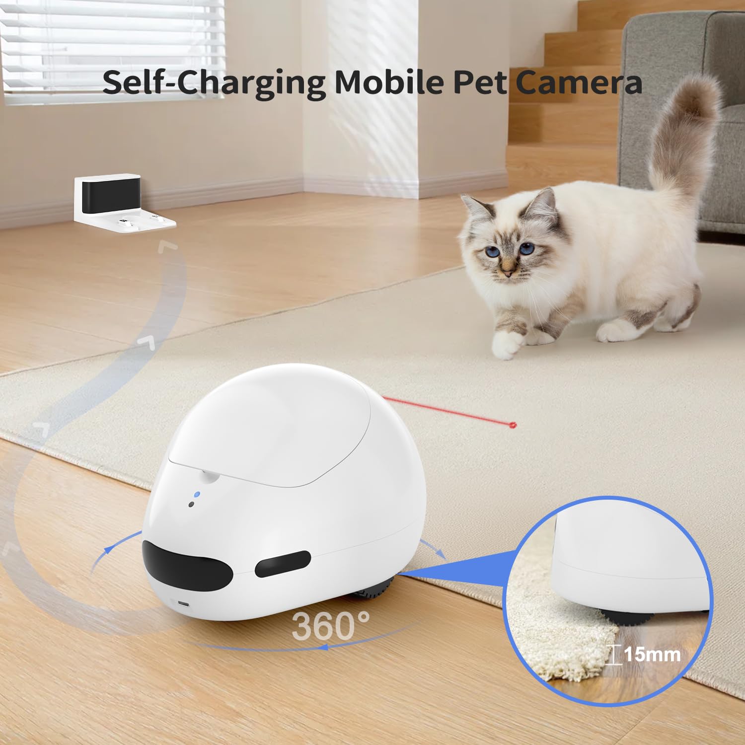 Pumpkii cat camera treat dispenser remotely feeds pets during live viewing sessions