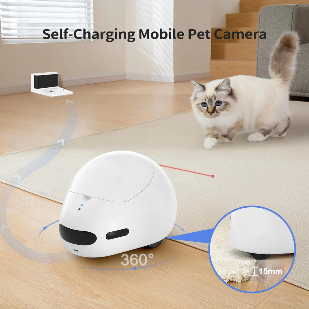 Pumpkii cat camera treat dispenser remotely feeds pets during live viewing sessions