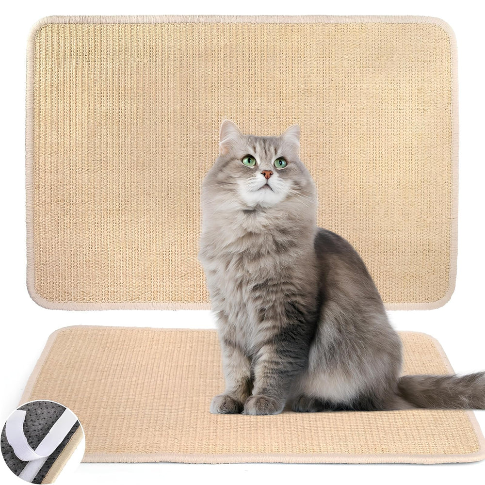 Pumtus 2-pack cat scratcher mats front view with sisal surface for scratching