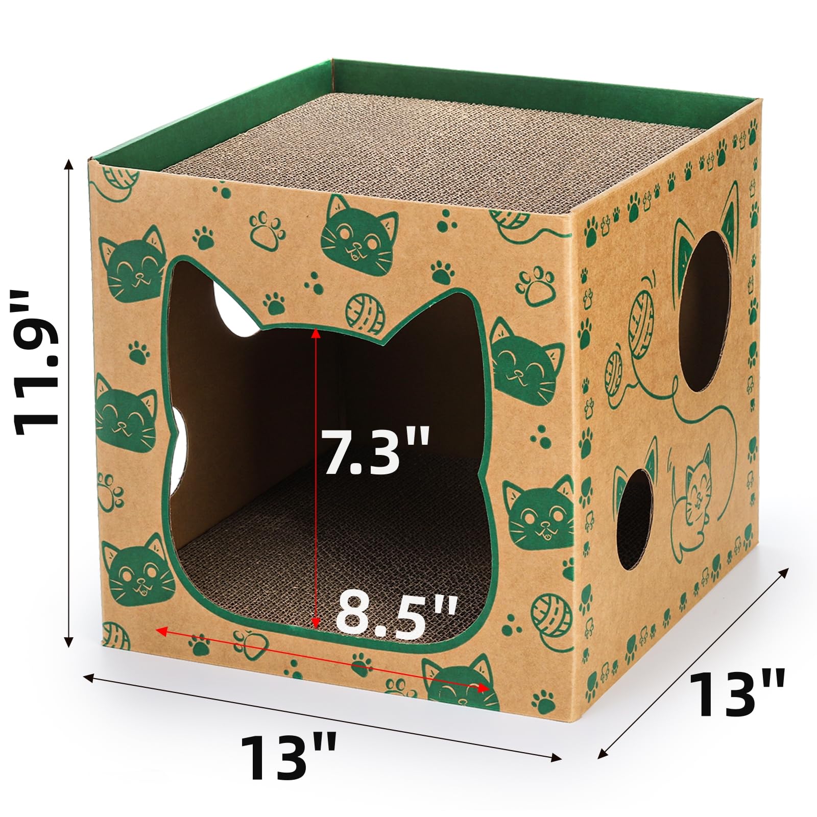 Pumtus 2-pack cat houses wide entrance enables easy entry and playtime