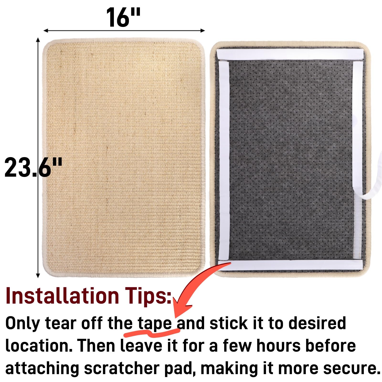 Pumtus mats adhesive tape securing placement on furniture for protection