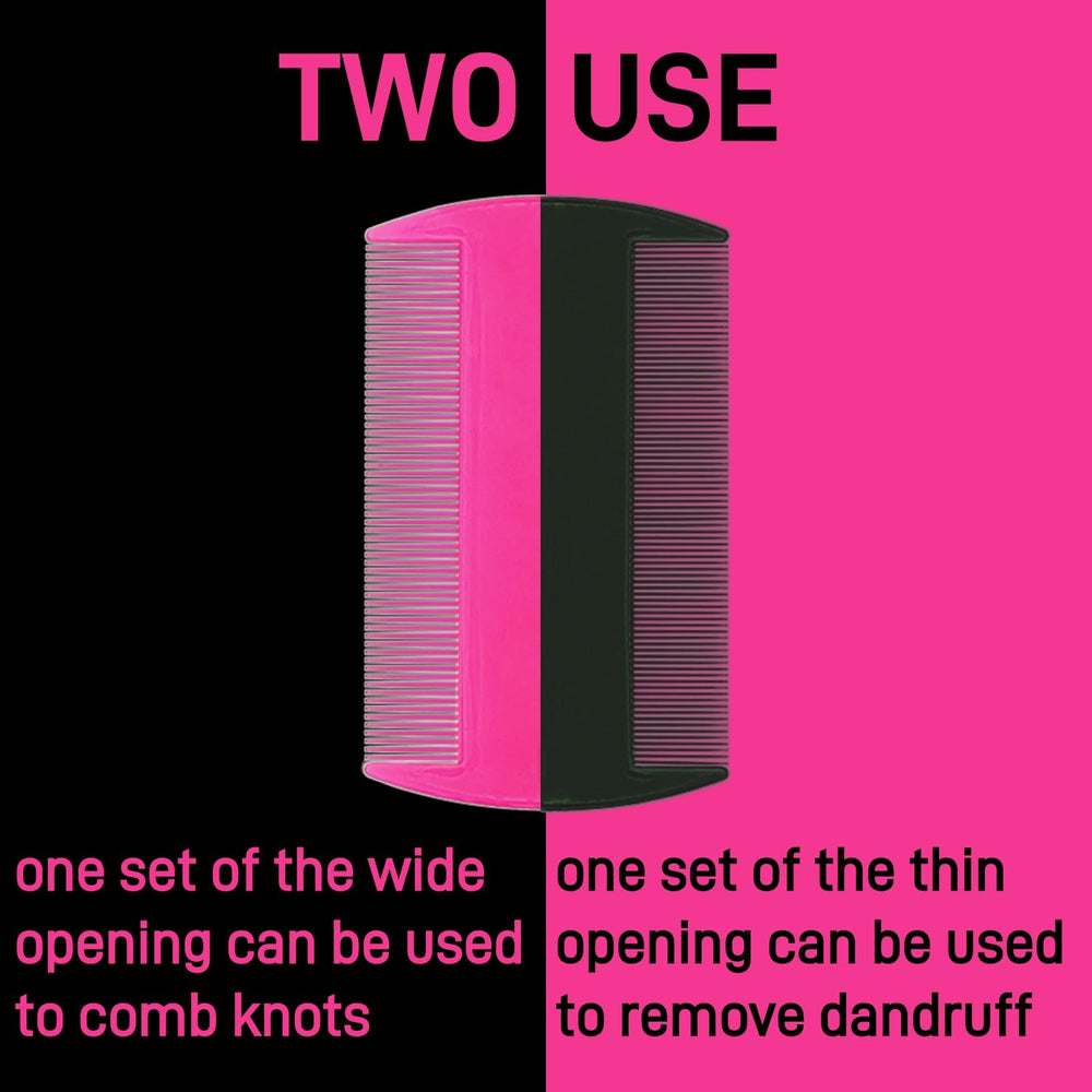 Pumtus dense-to-sparse teeth help remove dandruff, fleas, and loose fur.