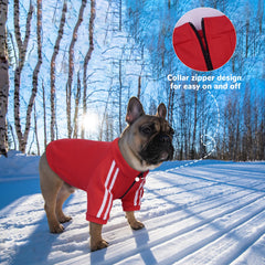 PUMYPOREITY bulldog hoodie with zip-front, easy on/off for quick dressing.