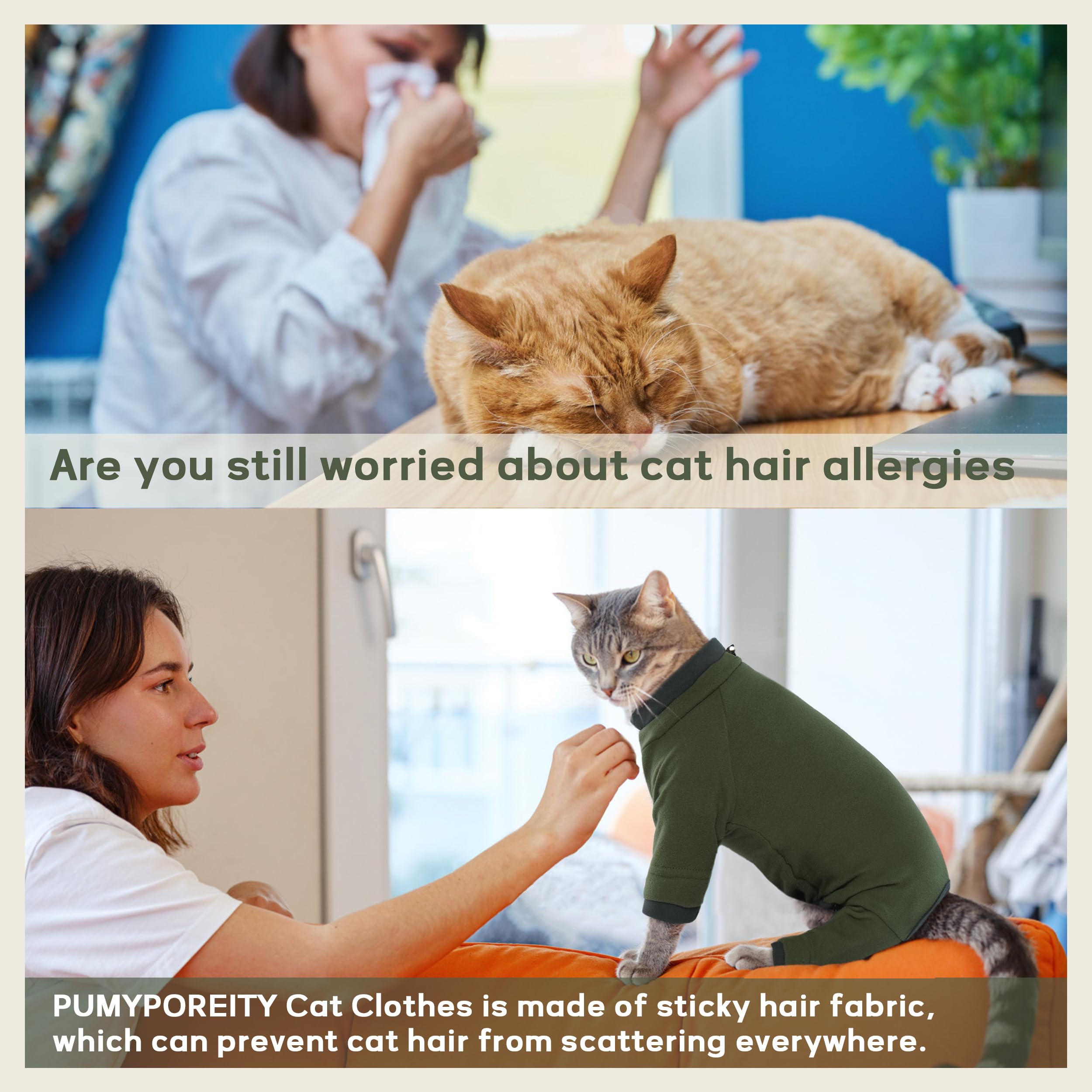 PUMYPOREITY cat recovery suit with four-legged design supports gentle protection.