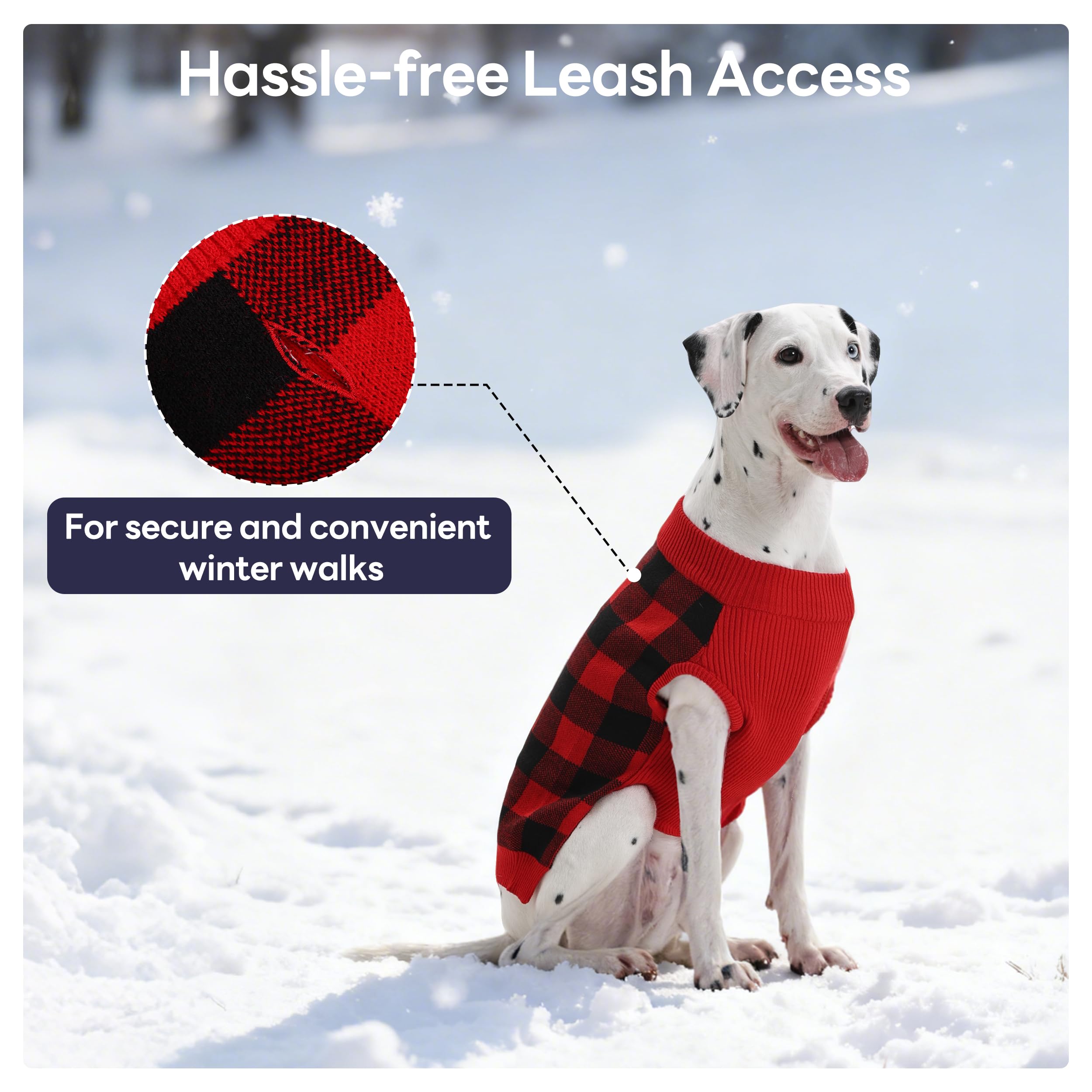 Holiday-ready PUMYPOREITY plaid dog sweater for festive style