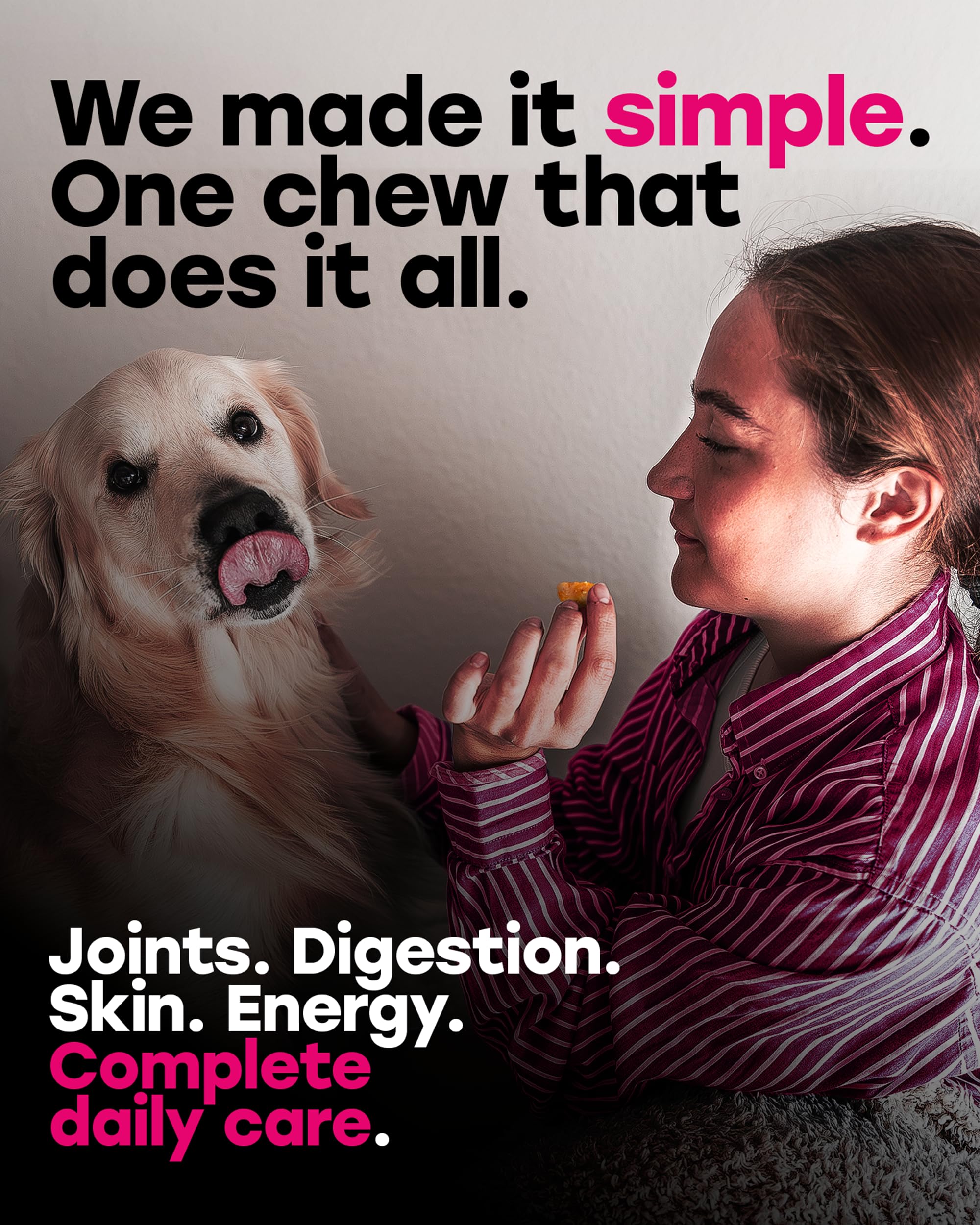 Pup Choice digestion and gut health chews promote balanced tummy comfort.