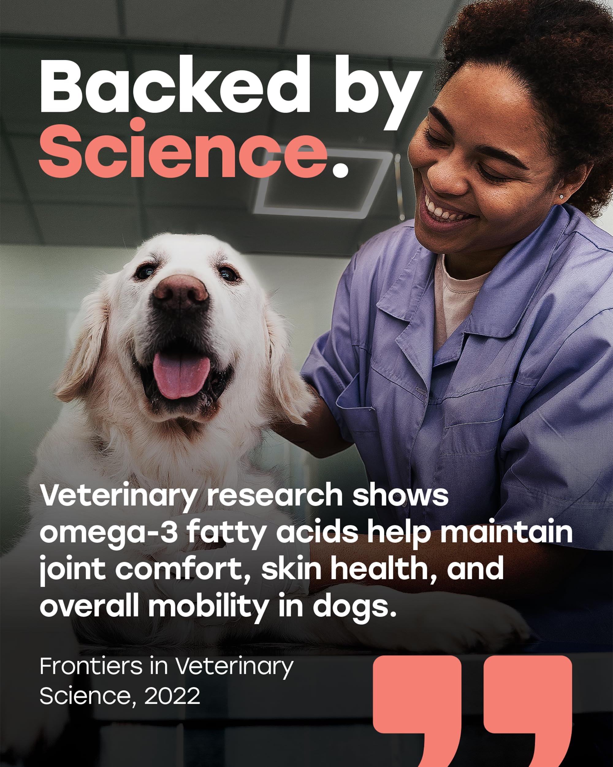 Pup Choice salmon-flavored chews appealing to dogs during daily routine.