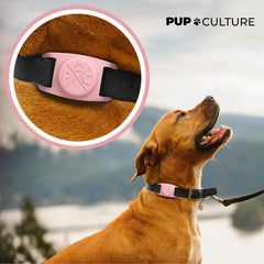Pup Culture AirTag Collar durable silicone shell close-up showing protection.