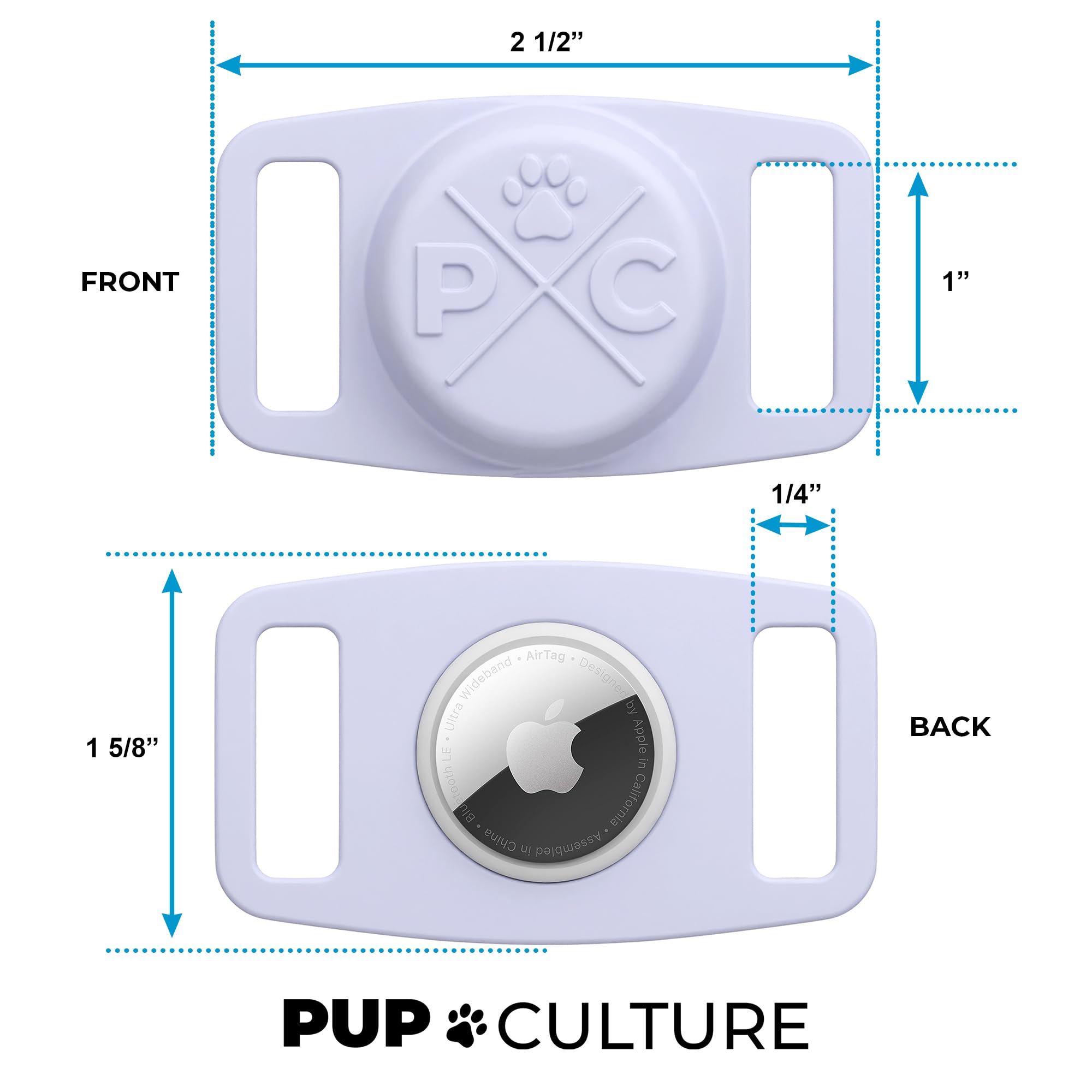 Pup Culture AirTag Dog Collar Holder resists water and impacts during walks and swims.