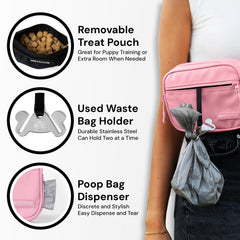 Pup Culture cross-body strap worn during dog walks for hands-free training.