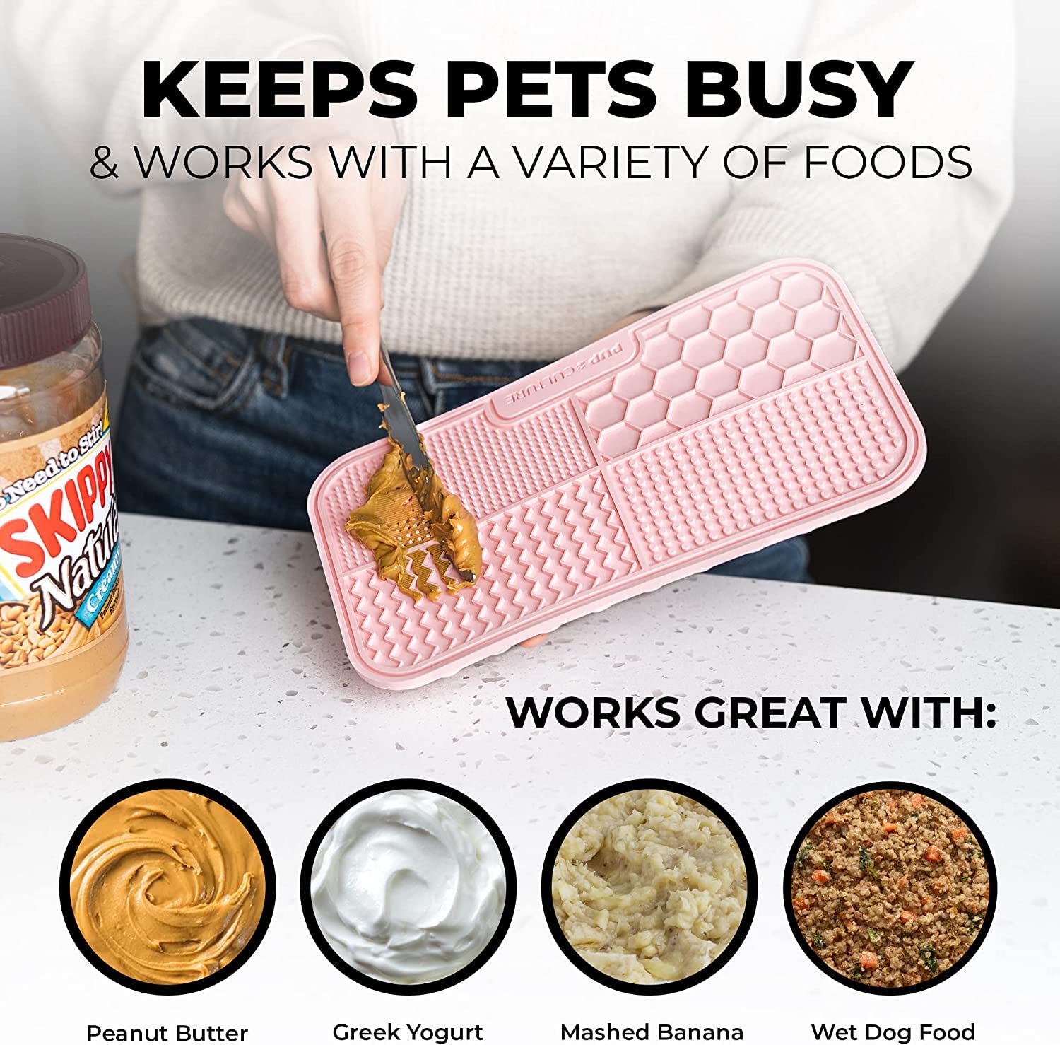 Pup Culture mat supports dental and digestive health during snacking.
