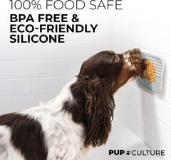 Pup Culture dental health lick mat highlights ridges that may support teeth care.