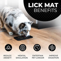 Pup Culture lick mat dog eating on mat demonstrates slow feeding benefits