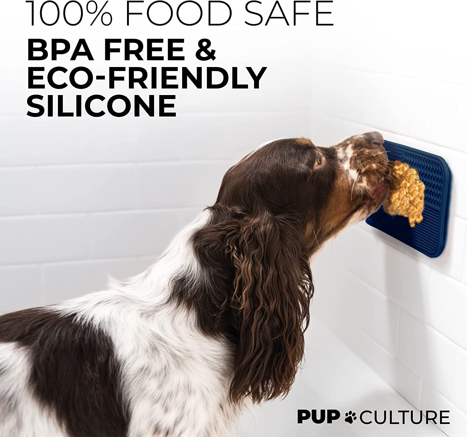 Pup Culture lick mat mental-stimulation grid highlights focus and foraging practice.